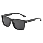 Ochelari de soare pătrați polarizați bărbați, ramă ușoară – Techsuit – Negru mat – imagine 1
