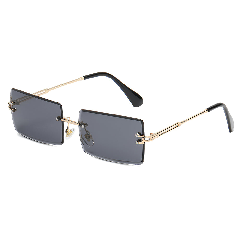Ochelari soare fără ramă, lentile colorate, UV – Techsuit 16031 – Negru – imagine 2