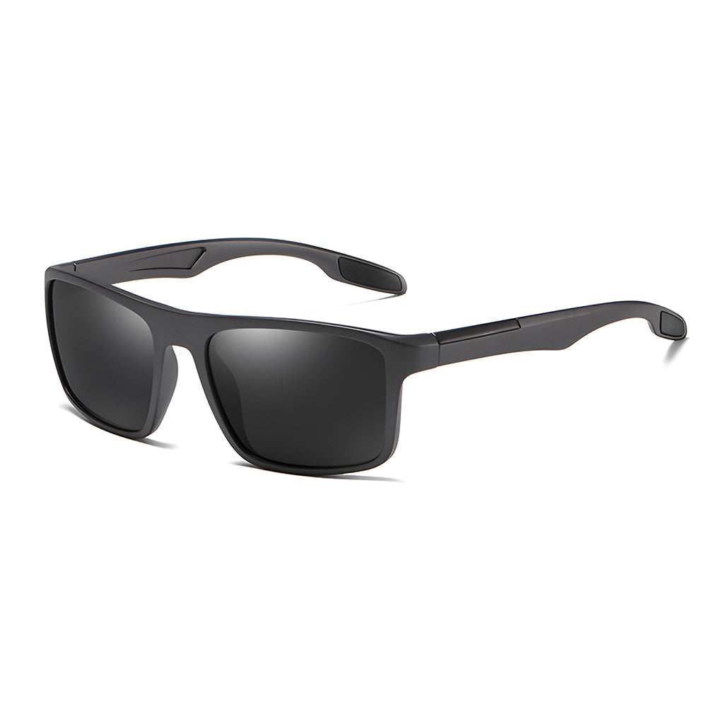 Ochelari de soare polarizați bărbați, ramă ușoară 21 g – Techsuit – Negru mat / gri – imagine 3