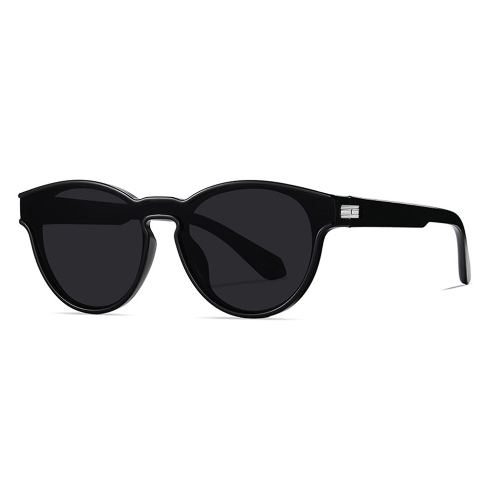Ochelari de soare polarizați unisex, lentilă unică, TR90 – Techsuit – Negru lucios / gri – imagine 5