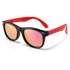 Ochelari de soare polarizați copii 4–10 ani, UV400 – Techsuit D802 – Negru / roșu – imagine 1
