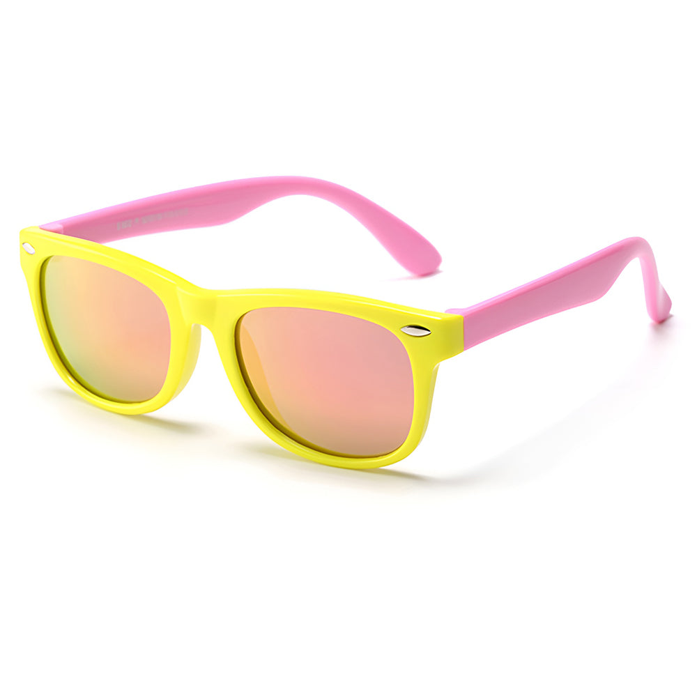 Ochelari de soare polarizați copii 4–10 ani, UV400 – Techsuit D802 – Galben / roz – imagine 11