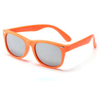 Ochelari de soare polarizați copii 4–10 ani, UV400 – Techsuit D802 – Portocaliu / oglindă – imagine 5