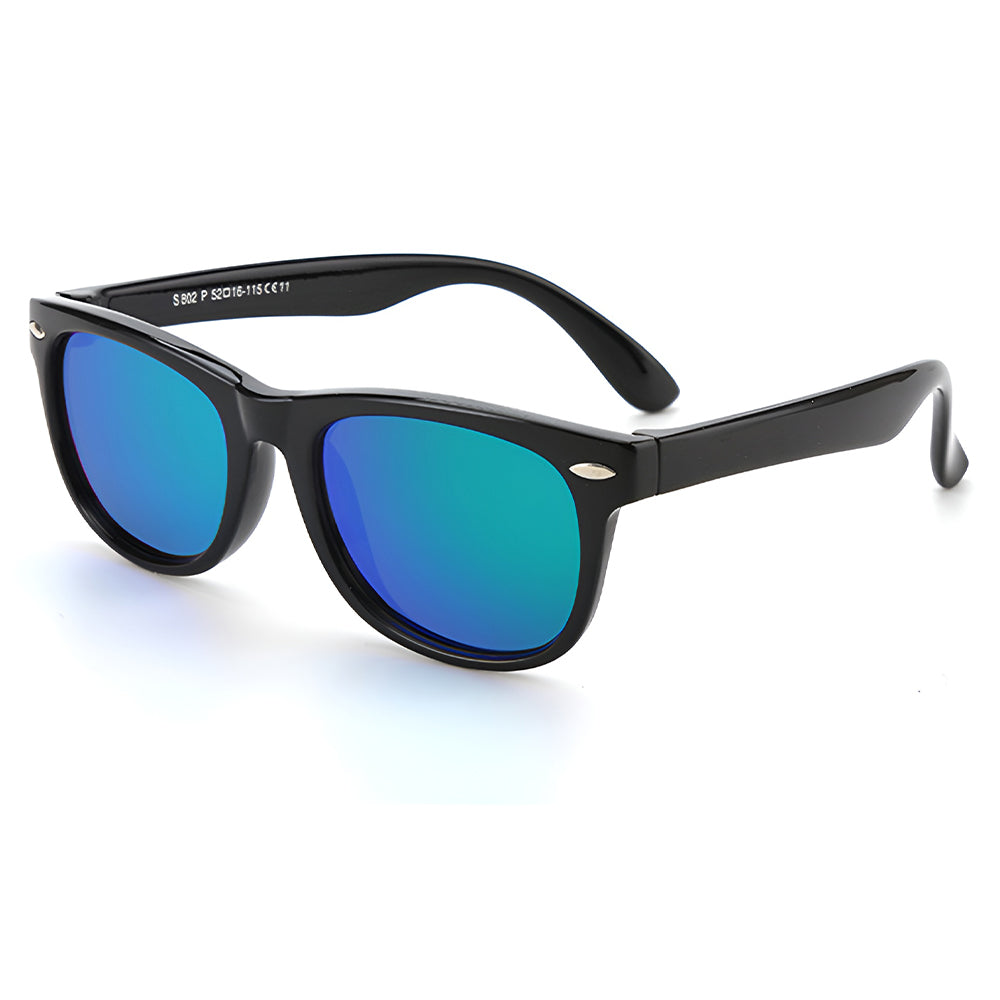 Ochelari de soare polarizați copii 4–10 ani, UV400 – Techsuit D802 – Negru / verde – imagine 6