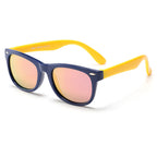 Ochelari de soare polarizați copii 4–10 ani, UV400 – Techsuit D802 – Galben / bleumarin – imagine 8