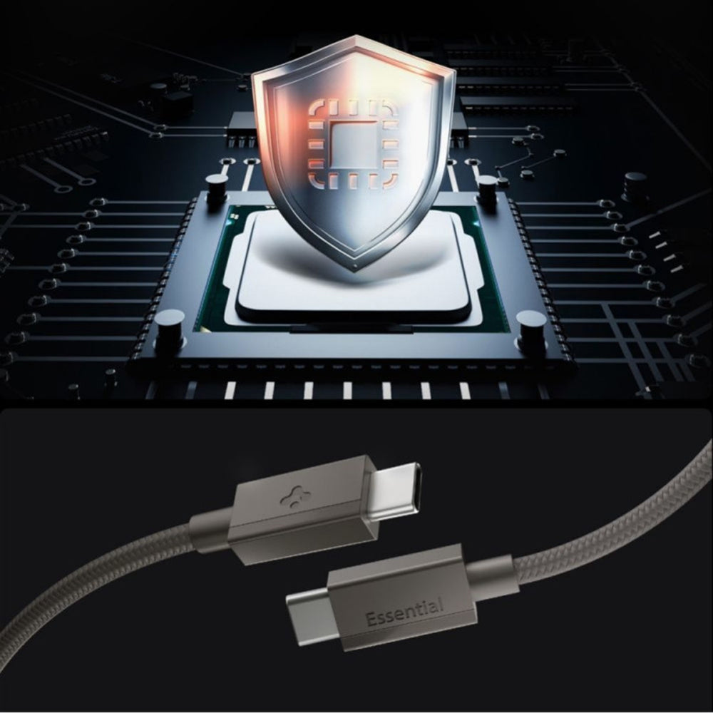 Cablu Spigen Essential EB6015CC USB-C la USB-C 1,5 m – Gri închis (Gunmetal) – imagine 21