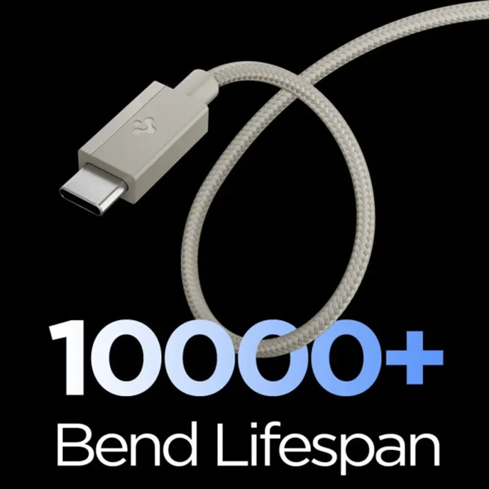 Cablu Spigen Essential EB6015CC USB-C la USB-C 1,5 m – Bej titan (Natural Titanium) – imagine 27
