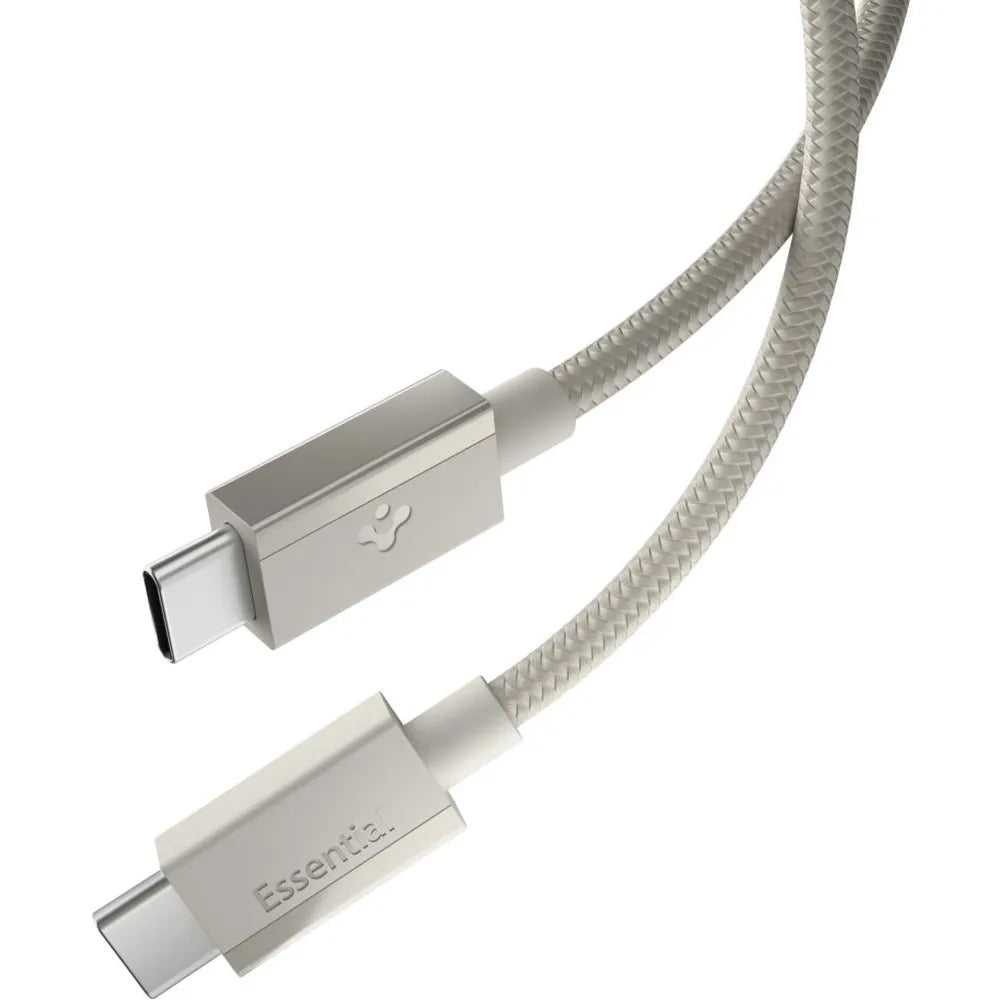 Cablu Spigen Essential EB6015CC USB-C la USB-C 1,5 m – Bej titan (Natural Titanium) – imagine 22