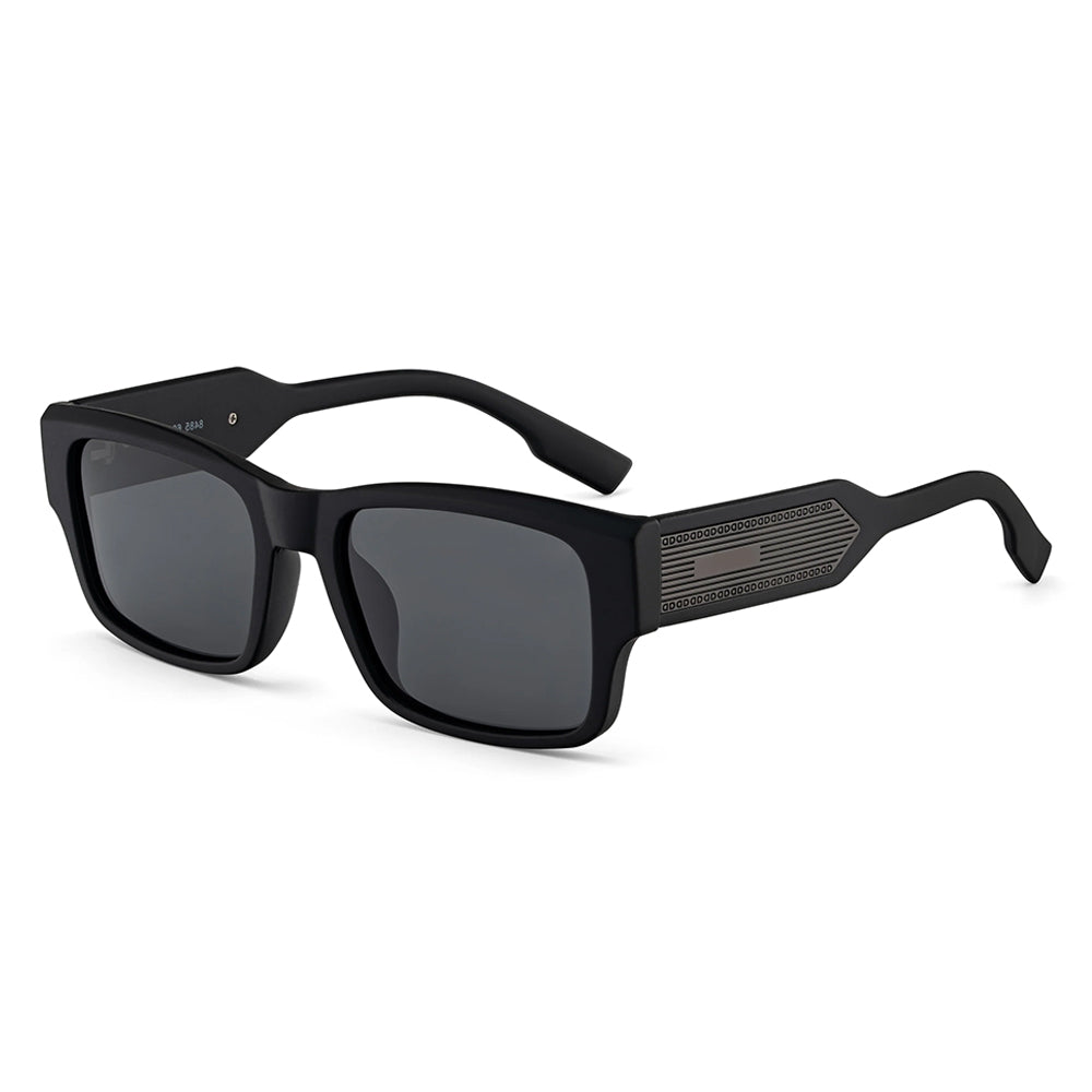 Ochelari soare polarizați bărbați, pătrați negri – Techsuit 8485 – Negru – imagine 1
