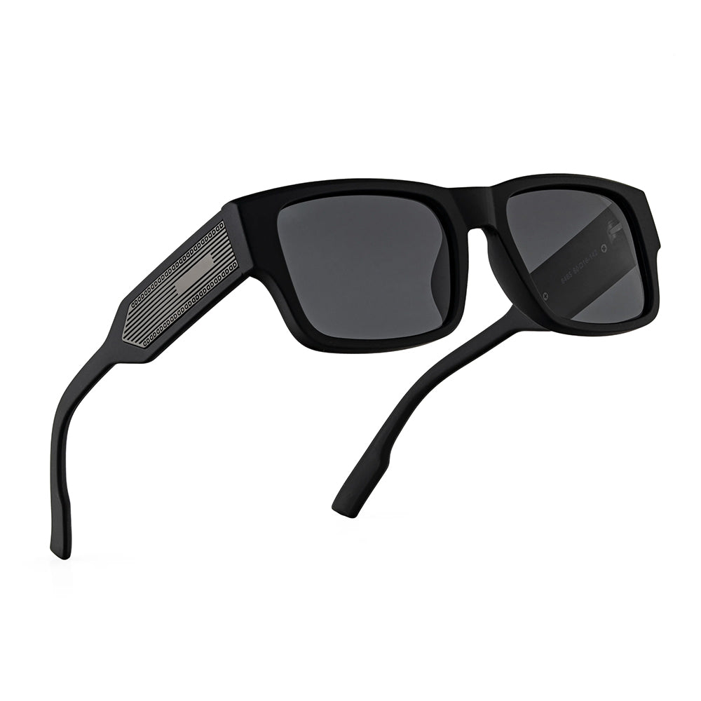 Ochelari soare polarizați bărbați, pătrați negri – Techsuit 8485 – Negru – imagine 2