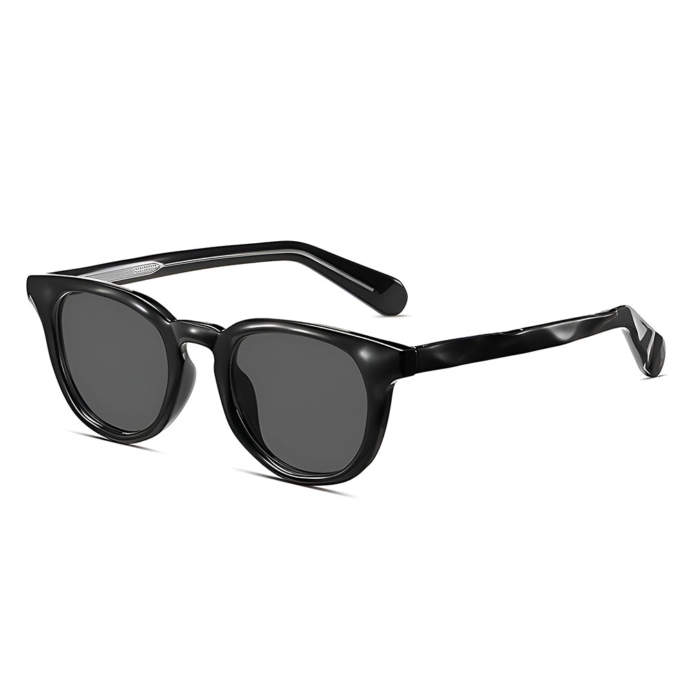 Ochelari soare polarizați bărbați, ramă rotundă – Techsuit 8663 – Negru – imagine 1