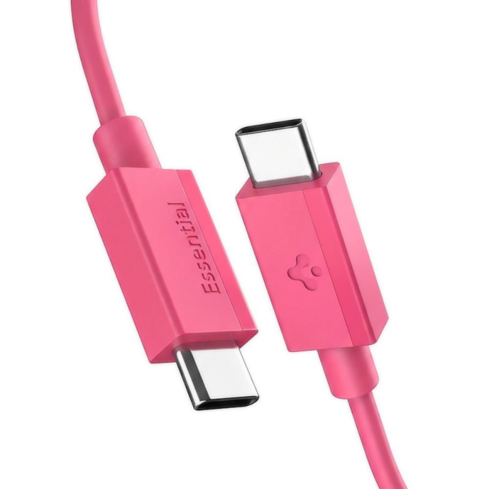 Cablu Spigen Essential EB6010CC USB-C la USB-C 60W, 1 m – Roz – imagine 10