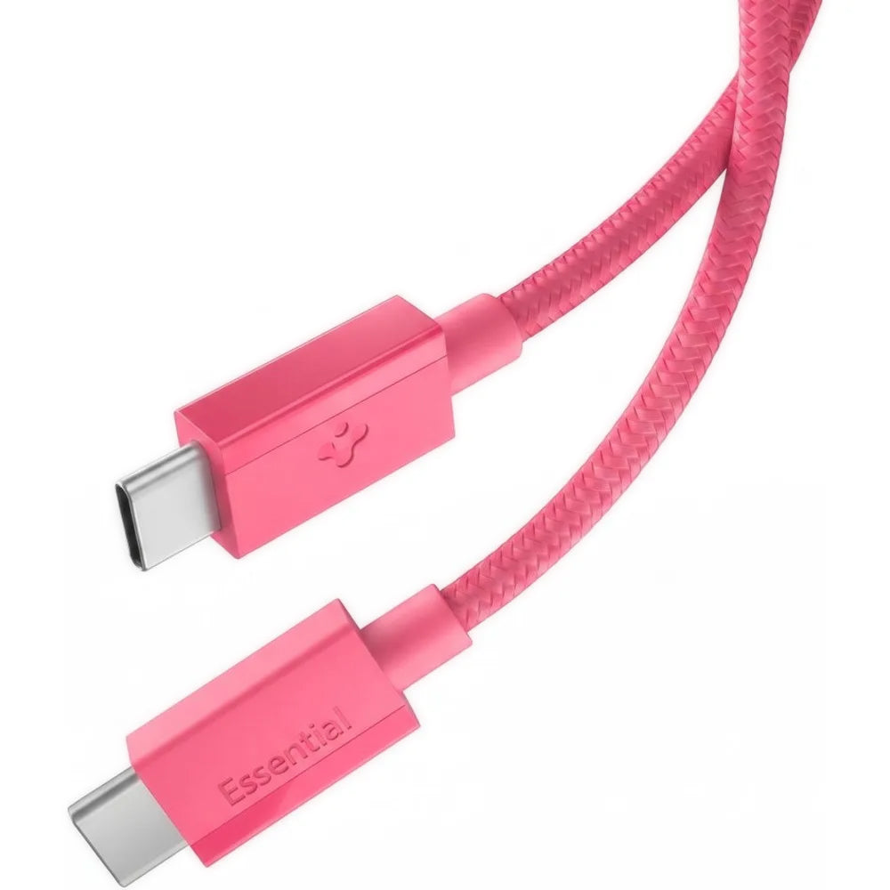 Cablu Spigen Essential EB6010CC USB-C la USB-C 60W, 1 m – Roz – imagine 9