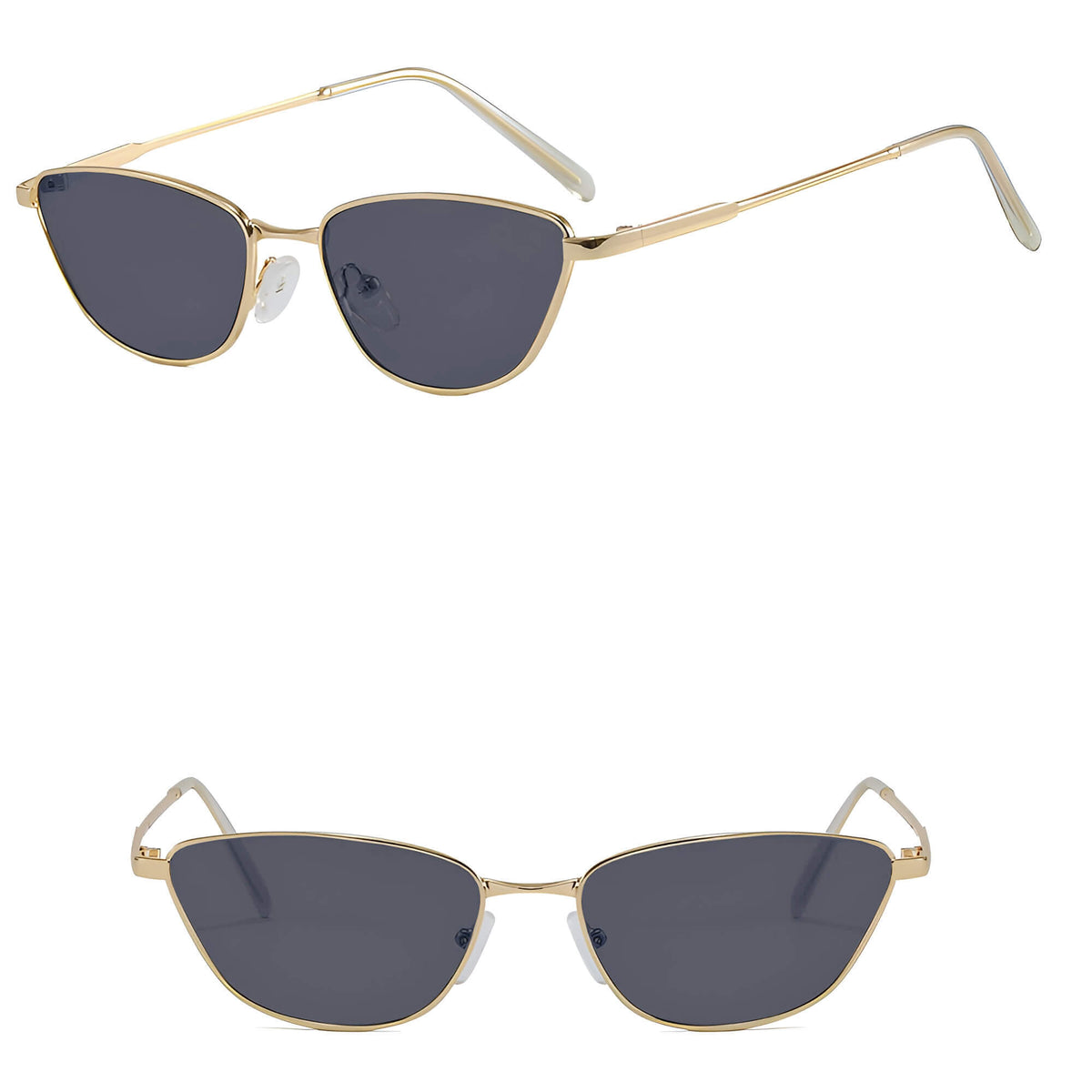Ochelari soare femei cat eye, ramă metalică, UV – Techsuit 622 – Negru – imagine 1