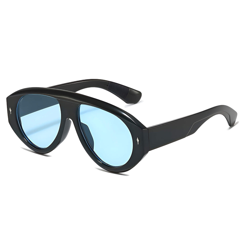 Ochelari soare femei, aviator oversized retro – Techsuit 3991 – Albastru deschis – imagine 2