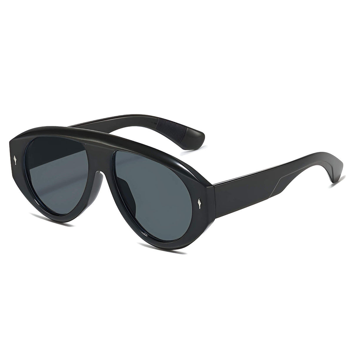 Ochelari soare femei, aviator oversized retro – Techsuit 3991 – Negru – imagine 1