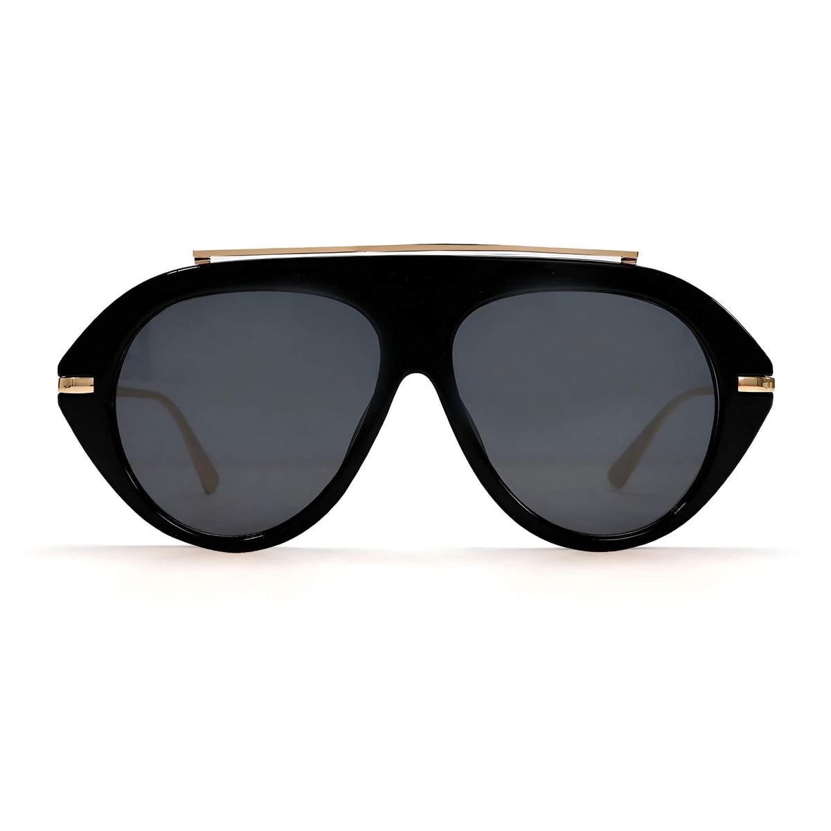 Ochelari de soare aviator oversized femei, flat-top – Techsuit 8092 – Negru – imagine 2