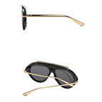 Ochelari de soare aviator oversized femei, flat-top – Techsuit 8092 – Negru – imagine 2