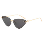 Ochelari soare femei cat eye fără ramă – Techsuit S099 – Auriu / negru – imagine 4