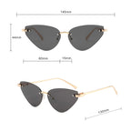 Ochelari soare femei cat eye fără ramă – Techsuit S099 – Auriu / maro (tea) – imagine 3