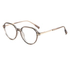 Ochelari lumină albastră unisex, ramă browline – Techsuit TM1062 – Transparent / maro – imagine 4