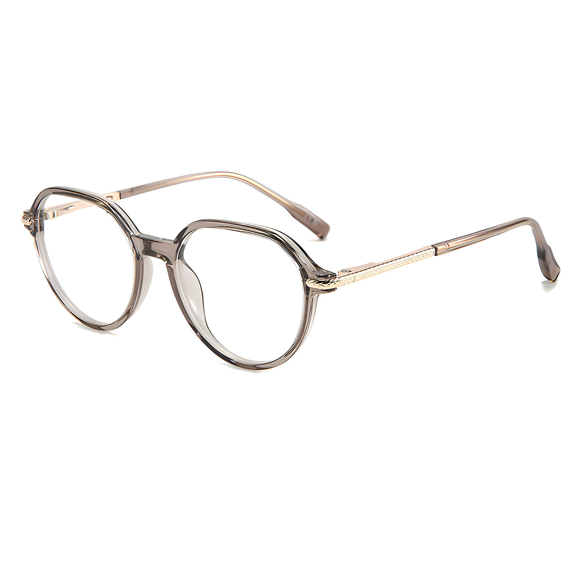 Ochelari lumină albastră unisex, ramă browline – Techsuit TM1062 – Transparent / maro – imagine 4