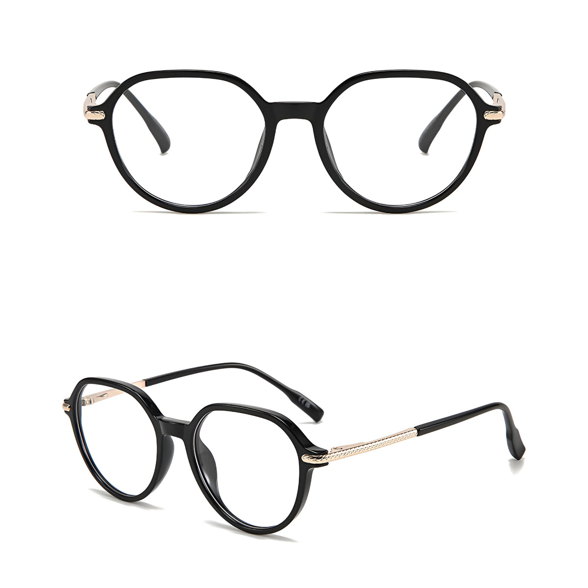 Ochelari lumină albastră unisex, ramă browline – Techsuit TM1062 – Negru – imagine 2