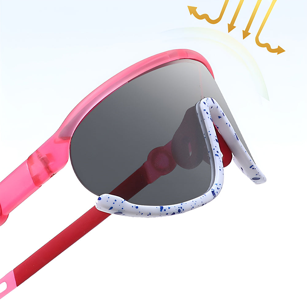 Ochelari soare sport polarizați copii 4–10 ani – Techsuit 2025 – Galben – imagine 1