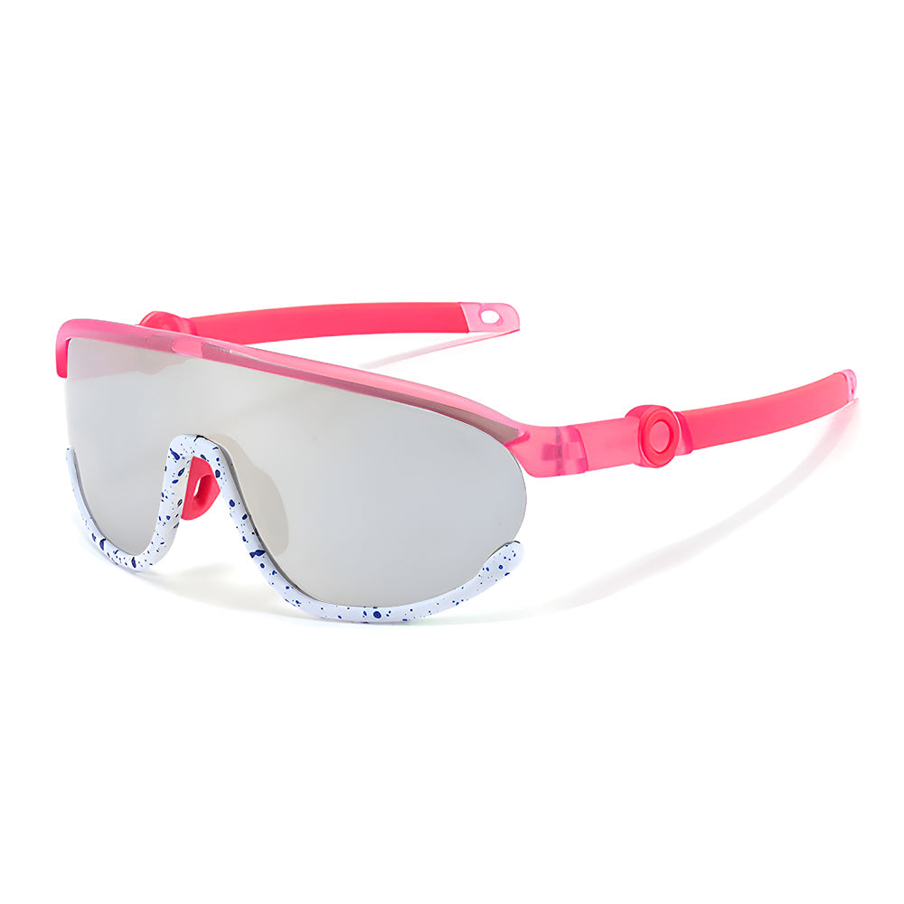Ochelari soare sport polarizați copii 4–10 ani – Techsuit 2025 – Roz – imagine 4
