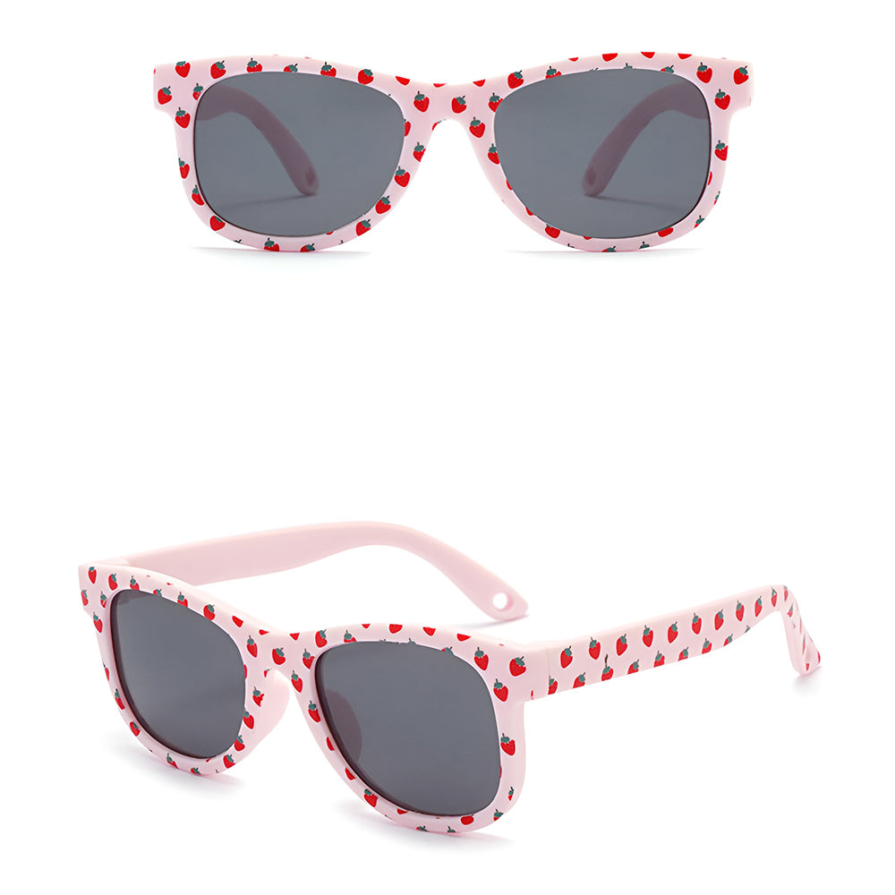 Ochelari soare polarizați bebeluși 1–3 ani, UV400 – Techsuit 5218 – Roz căpșună – imagine 3
