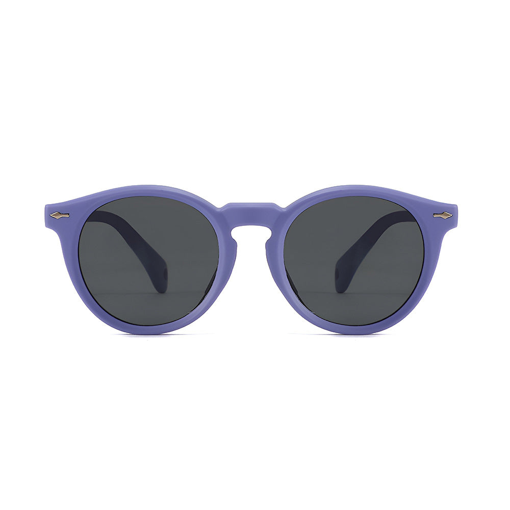 Ochelari soare polarizați copii 3–5 ani, ramă rotundă – Techsuit 602 – Bej – imagine 1