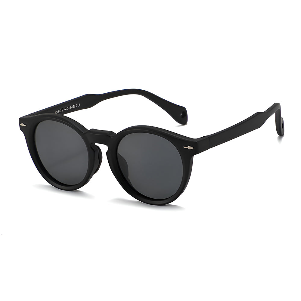 Ochelari soare polarizați copii 3–5 ani, ramă rotundă – Techsuit 602 – Negru – imagine 3
