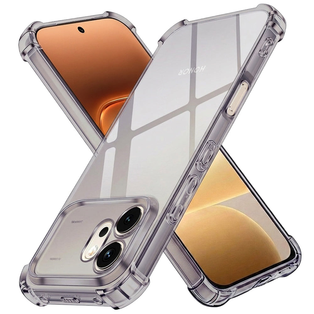 Husă Honor 600 Techsuit Shockproof Clear Silicone, negru fumuriu – imagine 1
