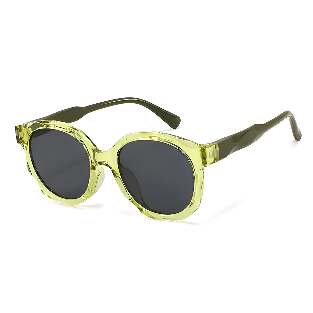 Ochelari soare polarizați copii, ramă rotundă, UV400 – Techsuit 627 – Verde – imagine 3