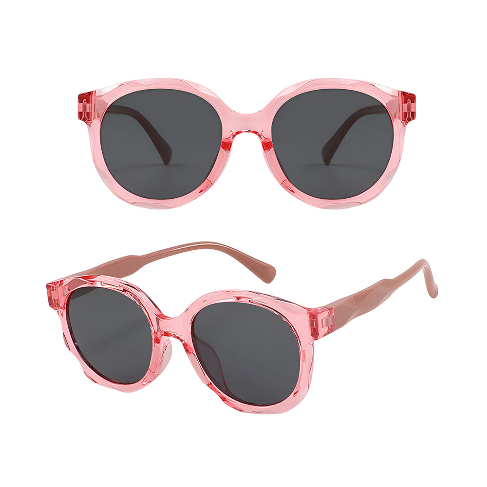 Ochelari soare polarizați copii, ramă rotundă, UV400 – Techsuit 627 – Piersică – imagine 2