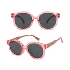 Ochelari soare polarizați copii, ramă rotundă, UV400 – Techsuit 627 – Piersică – imagine 2