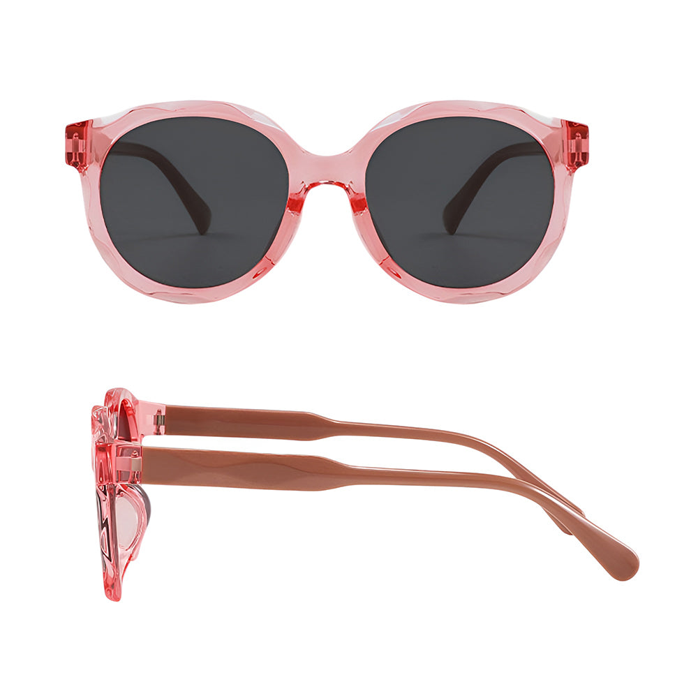 Ochelari soare polarizați copii, ramă rotundă, UV400 – Techsuit 627 – Piersică – imagine 3