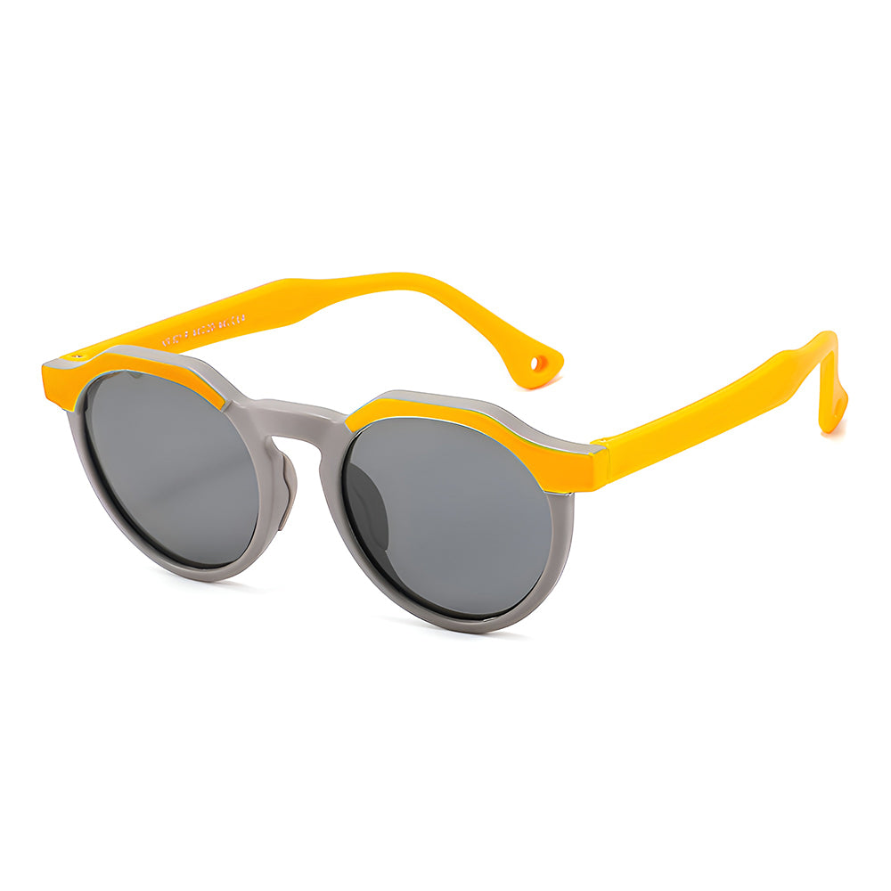 Ochelari soare polarizați copii, ramă flexibilă, UV400 – Techsuit 601 – Portocaliu / gri – imagine 6