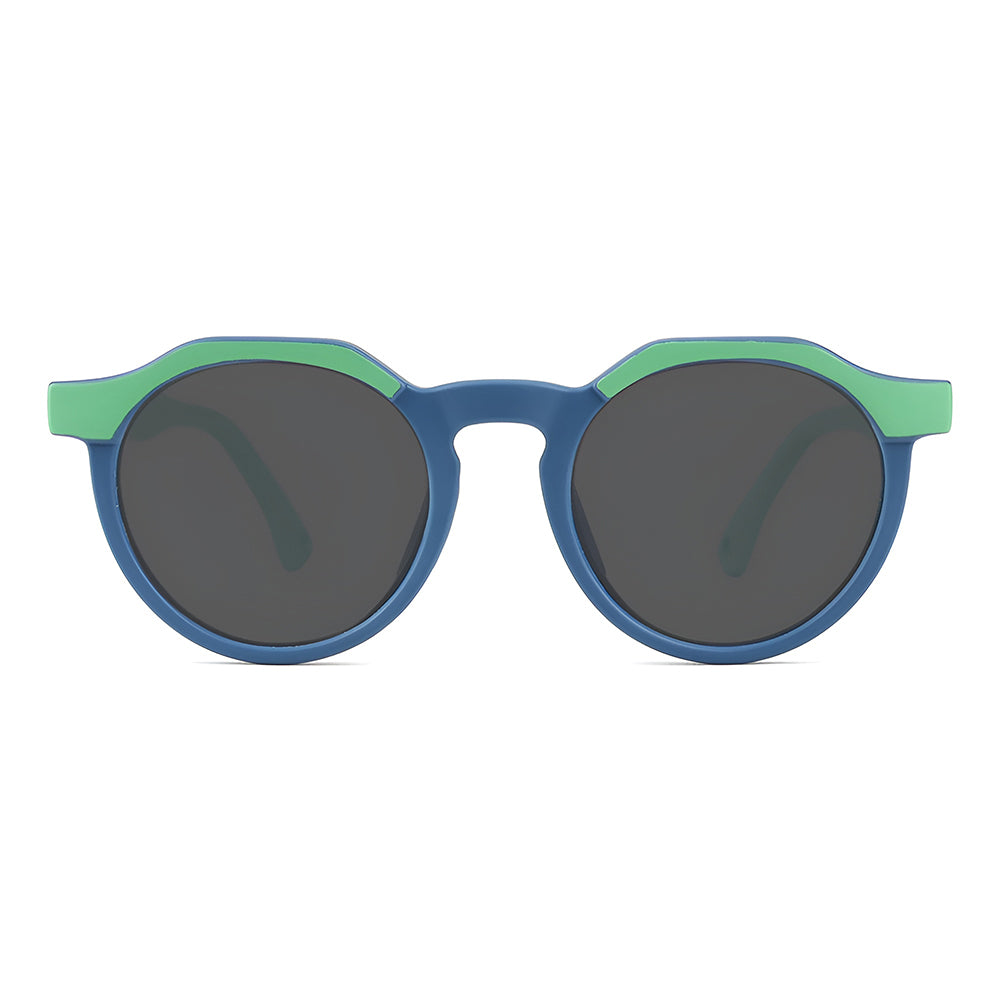 Ochelari soare polarizați copii, ramă flexibilă, UV400 – Techsuit 601 – Verde / albastru – imagine 11
