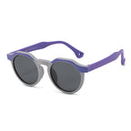 Ochelari soare polarizați copii, ramă flexibilă, UV400 – Techsuit 601 – Mov / gri – imagine 3