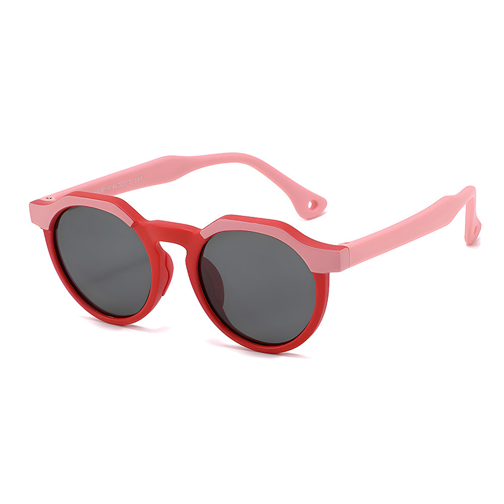 Ochelari soare polarizați copii, ramă flexibilă, UV400 – Techsuit 601 – Roz / roșu – imagine 8
