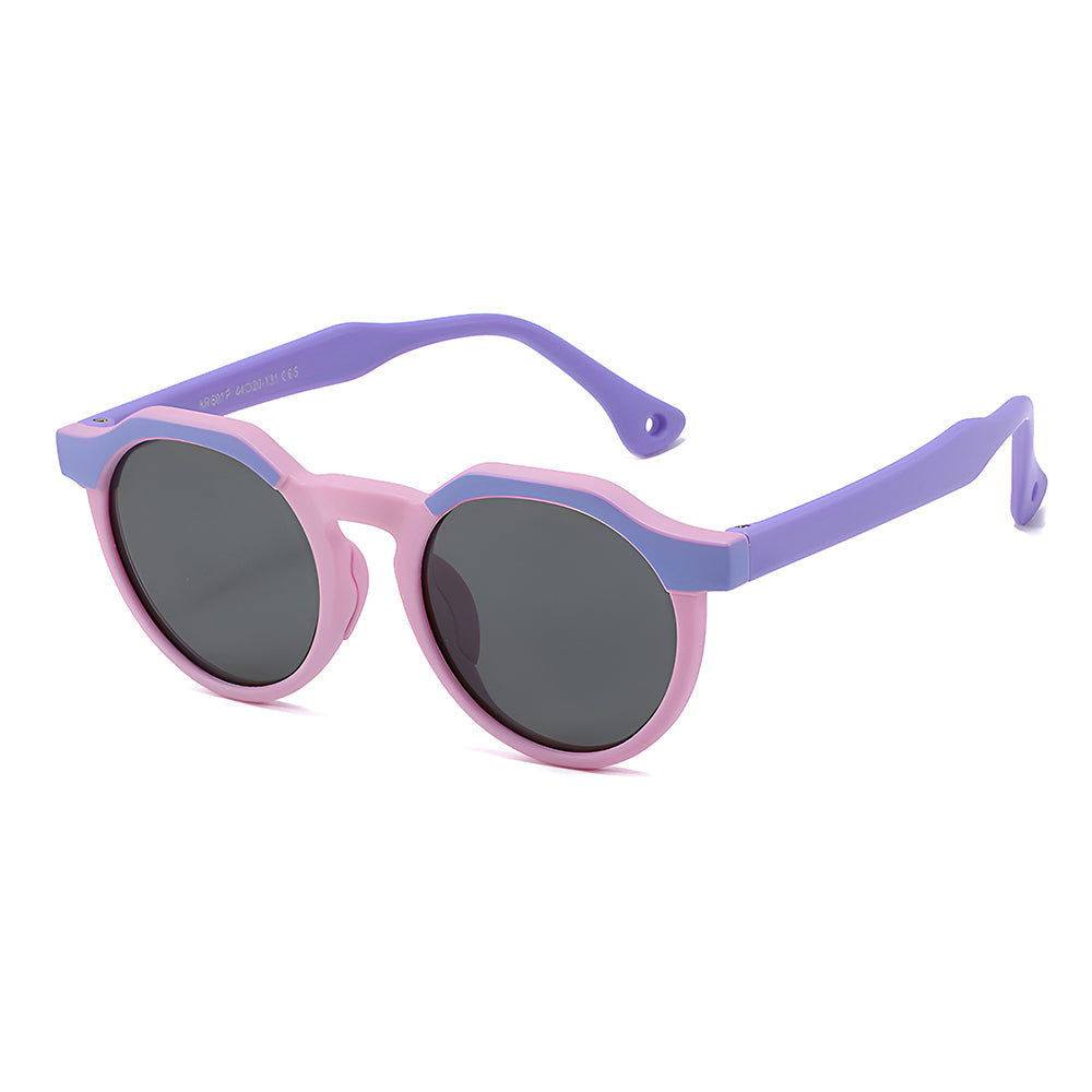 Ochelari soare polarizați copii, ramă flexibilă, UV400 – Techsuit 601 – Mov / roz – imagine 2