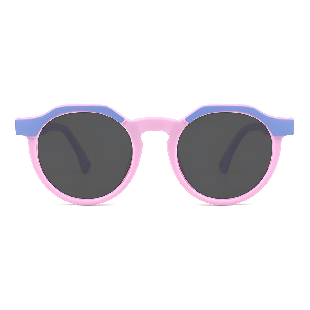 Ochelari soare polarizați copii, ramă flexibilă, UV400 – Techsuit 601 – Mov / roz – imagine 1