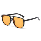 Ochelari soare femei aviator, lentile portocalii – Techsuit 18266 – Negru / portocaliu – imagine 2