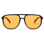 Ochelari soare femei aviator, lentile portocalii – Techsuit 18266 – Negru / portocaliu – imagine 1