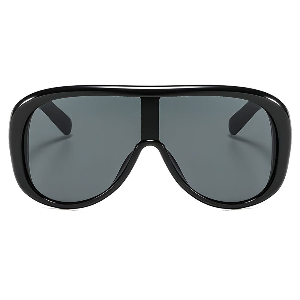 Ochelari soare femei, aviator oversized, UV – Techsuit 89337 – Negru – imagine 2