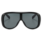 Ochelari soare femei, aviator oversized, UV – Techsuit 89337 – Negru – imagine 2
