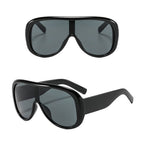 Ochelari soare femei, aviator oversized, UV – Techsuit 89337 – Negru – imagine 3