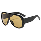Ochelari soare femei, aviator oversized, UV – Techsuit 89337 – Negru / maro (tea) – imagine 2