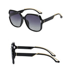 Ochelari soare polarizați femei, oversized negru-auriu – Techsuit 5228 – Negru / auriu – imagine 3